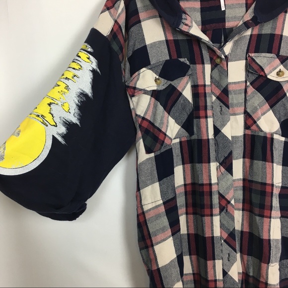 FREE PEOPLE // Oversized Plaid Hooded Shirt - Picture 5 of 7